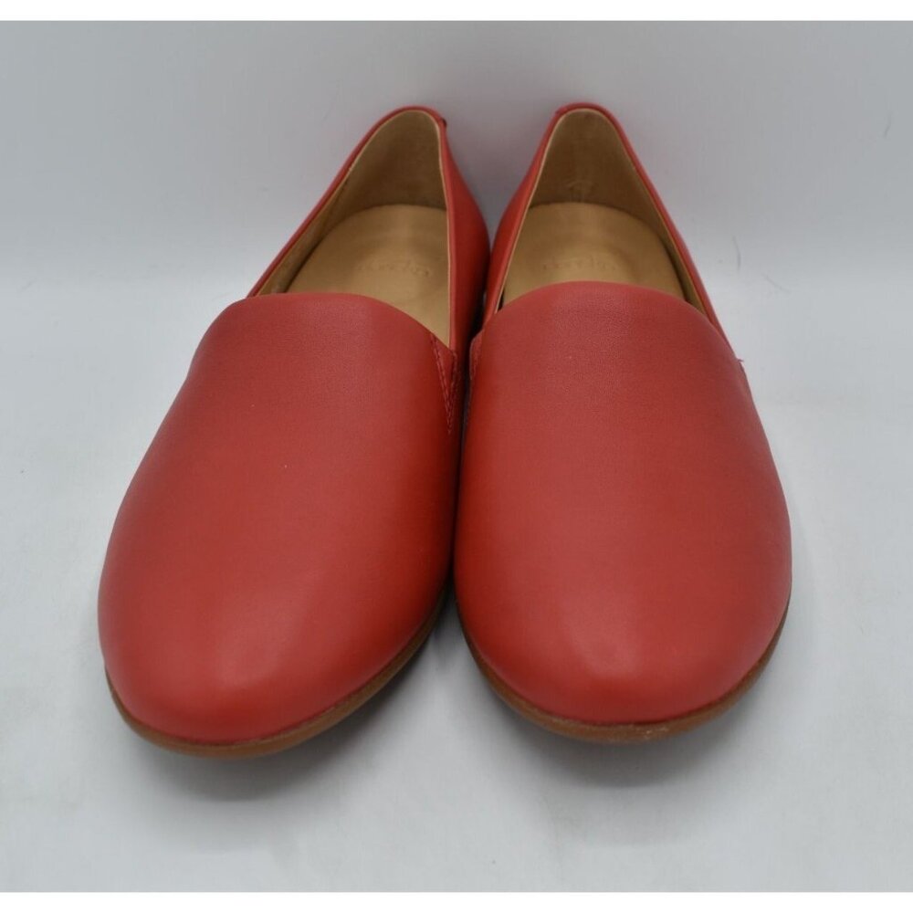 Dansko Women's Coral Red Leather Slip-On Flats - Picture 2 of 11